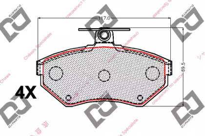 Комплект тормозных колодок DJ PARTS BP2101